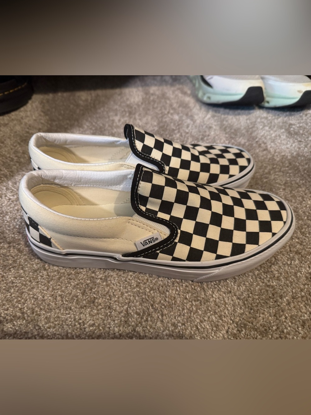 Vans Checkerboard Slip-On in Black and White Canvas
